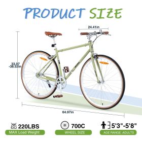 Single Speed Retro style 700C Road Bike For men women's City Bicycle,Steel Frame