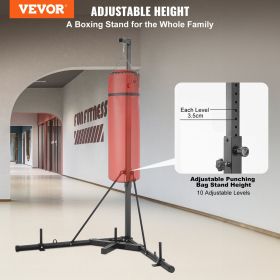VEVOR Punching Bag Stand, Steel Heavy Duty Workout Training Equipment, Adjustable Height Boxing Punching Stand with Weighted Base, Holds Up to 400 lbs