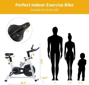 Stationary Bikes for Home Spin Indoor Exercise Bike with LCD Monitor and Comfortable Seat Cushion for Home Gym Cardio Fitness Training