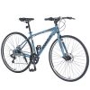 Shimano 7 Speed Hybrid Bike Aluminum Alloy Frame Double Disc Brakes 700C Road Bike For men women's City Bicycle