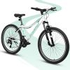 A24208 24 Inch Mountain Bike, 21-Speed V-Brake, Front Suspension, Carbon Steel Frame Mountain Bike For Teenagers Girls Women Bicycles