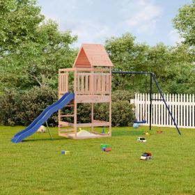 Outdoor Playset Solid Wood Douglas (Color: Brown)