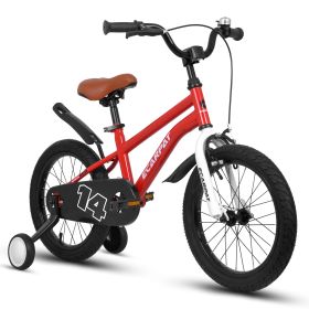 A14114 Kids Bike 14 inch for Boys & Girls with Training Wheels, Freestyle Kids' Bicycle with fender. (Color: as Pic)