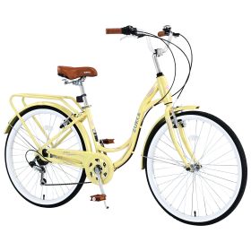 7 Speed, Steel Frame, Multiple Colors 24 Inch Ladies Bicycle (Color: as Pic)