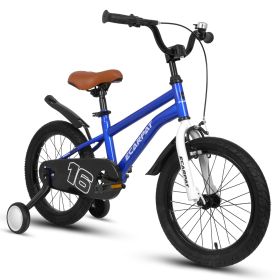 A16114 Kids Bike 16 inch for Boys & Girls with Training Wheels, Freestyle Kids' Bicycle with fender. (Color: as Pic)