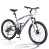 26 inch Mountain Bike 21-Speed Dual Suspension Aluminum Alloy Frame For Men and Women's Bike