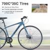 Shimano 7 Speed Hybrid Bike Aluminum Alloy Frame Double Disc Brakes 700C Road Bike For men women's City Bicycle
