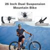 26 inch Mountain Bike 21-Speed Dual Suspension Aluminum Alloy Frame For Men and Women's Bike
