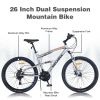 26 inch Mountain Bike 21-Speed Dual Suspension Aluminum Alloy Frame For Men and Women's Bike