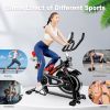 Indoor Stationary Cycling Exercise Bike with Phone Bracket Heavy Flywheel and LCD Monitor Home Gym